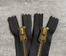 画像をギャラリービューアに読み込む, Talon Zipper #5 teeth&amp;slider/brass tape/black 20cm・30cm