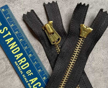 画像をギャラリービューアに読み込む, Talon Zipper #5 teeth&amp;slider/brass tape/black 20cm・30cm