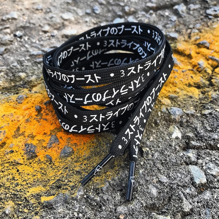 【即購入可能】theredthread S snake laceup to カタカナレース KATAKANA LACES - BLACK レースドアップレース